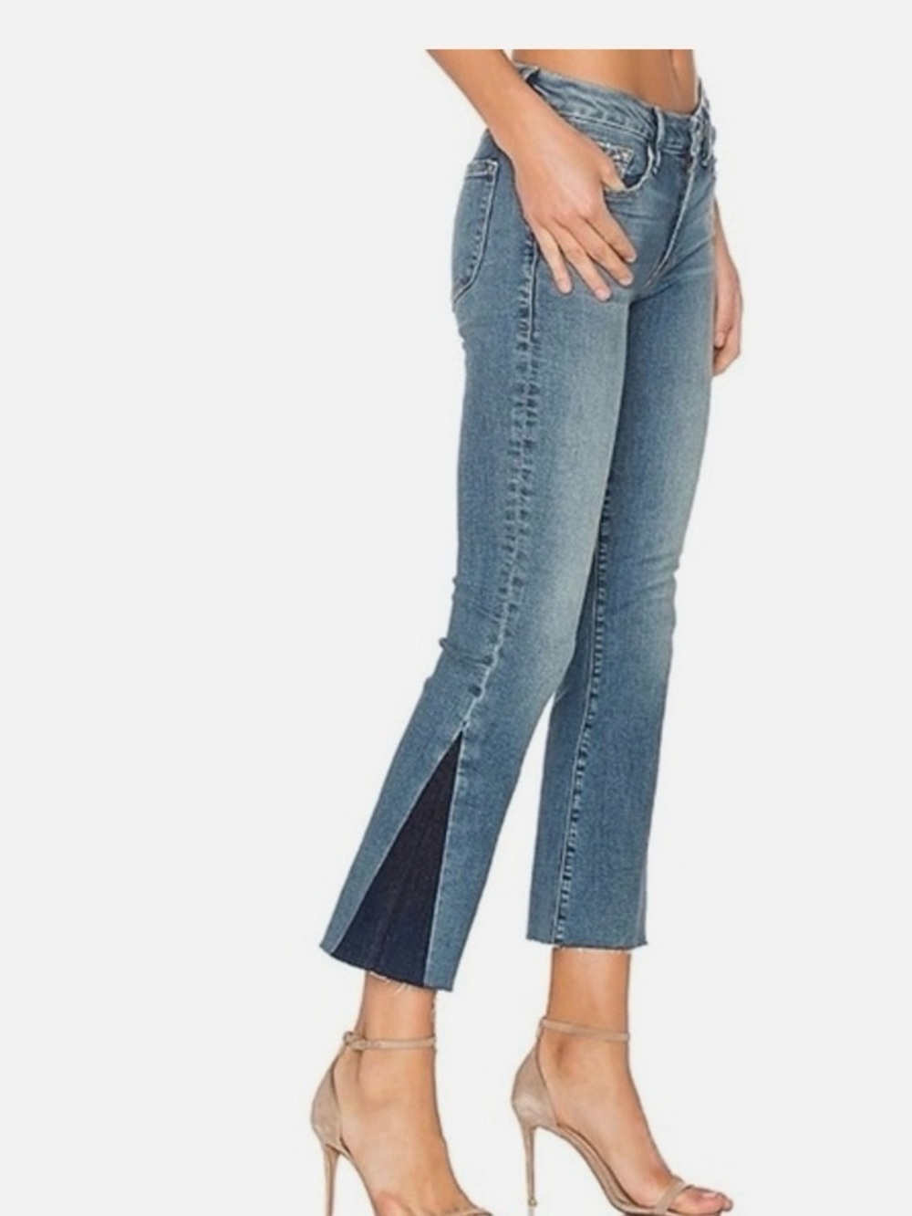 Frame Denim Le Crop Mini Unfinished Hem Boot in Austin size 25